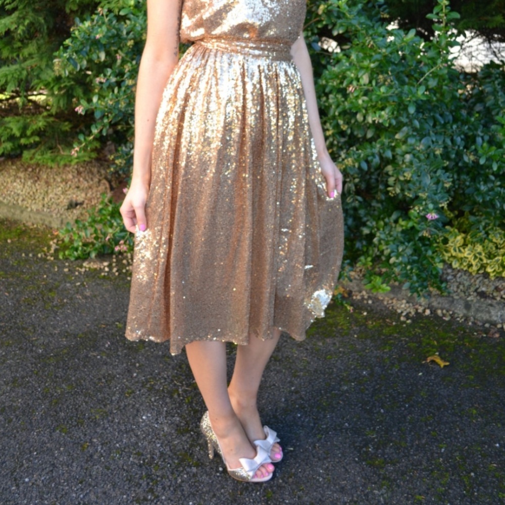 Handmade Sequin circle midi skirt